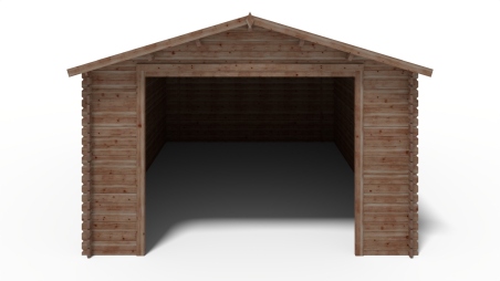 Garage en bois - 24m2 - 4x6m - imprégné - Ep. 28mm - couleur: marron