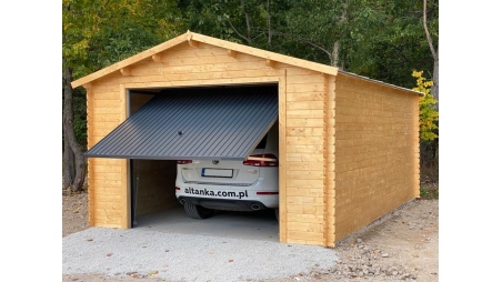 Garage en bois - 24m2 - 4x6m - imprégné - Ep. 28mm - couleur: marron