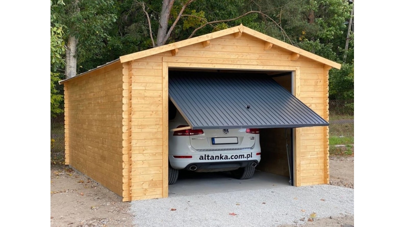 Garage en bois - 24m2 - 4x6m - imprégné - Ep. 28mm - couleur: marron