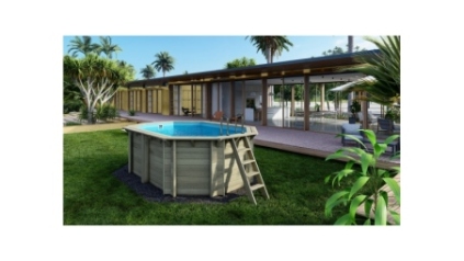 Piscine en bois Nemo 4.3x3 - H.1.31 m fixations à sceller