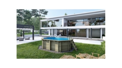 Piscine en bois Nemo 4.3x3 - H.1.18 m cadre en métal, sans dalle béton