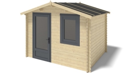 Abri de jardin en bois - 7.5m2 - 3x2.5m - Ep. 28mm - Couleur: naturel