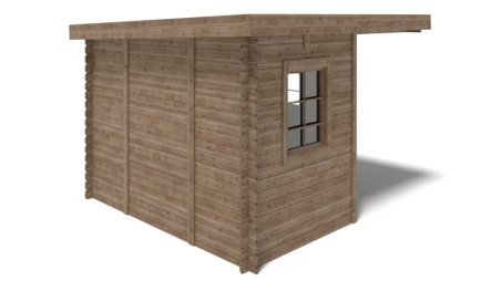 Abri de jardin en bois - 8m2 - 3x3m - Traité - Ep. 28mm - Couleur: marron