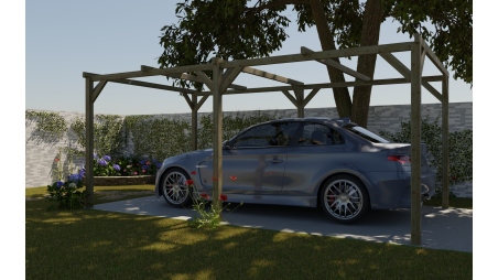 Carport, abri de voiture  3x5.1 m - 15.3 m2