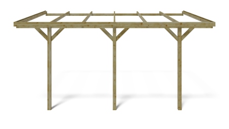 Carport, abri de voiture  3x5.24 m - 15 m2 - adossé 