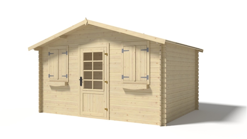 Abri de jardin en bois - 12m2 - 4x3m - Ep. 28mm - Couleur: naturel