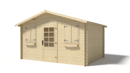 Abri de jardin en bois - 12m2 - 4x3m - Ep. 28mm - Couleur: naturel