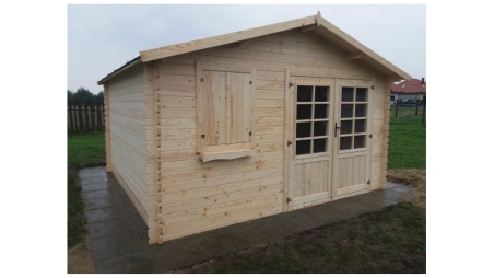 Abri de jardin en bois - 16m2 - 4x4m - Ep. 28mm - Couleur: naturel