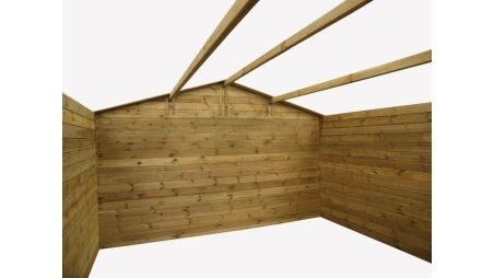 Abri de jardin en bois - 16m2 - 4x4m - Ep. 28mm - Couleur: naturel