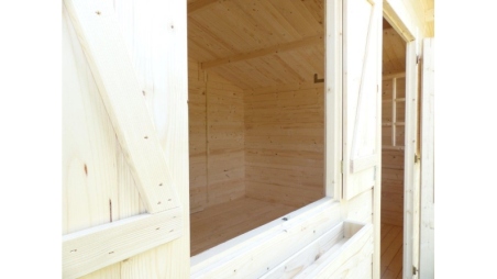 Abri de jardin en bois - 12m2 - 4x3m - Ep. 28mm - Couleur: naturel