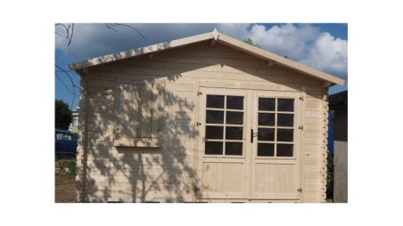 Abri de jardin en bois - 12m2 - 4x3m - Ep. 28mm - Couleur: naturel