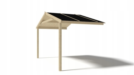 Avant-toit en bois 4x3m pour le chalet de jardin 4m, couleur naturel