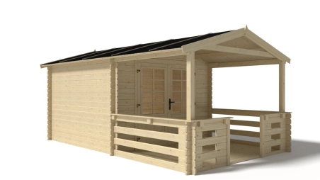 Avant-toit en bois 3x3m pour le chalet de jardin 3m, couleur naturel