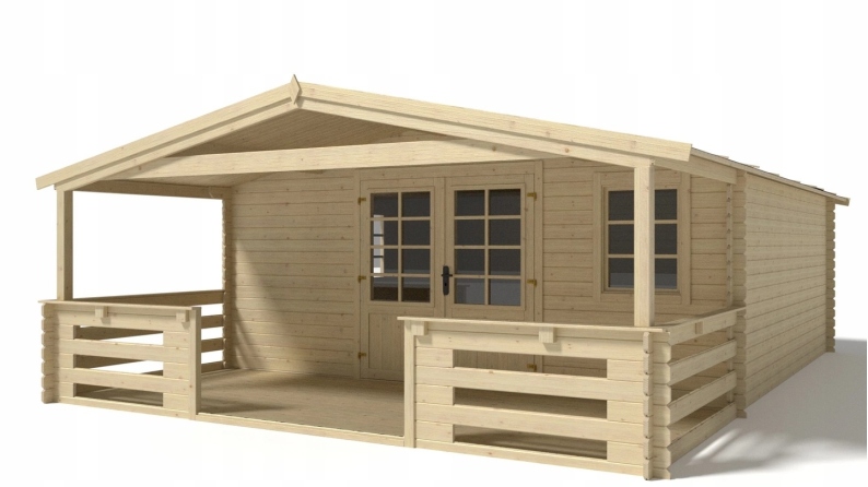 Avant-toit en bois 5x2m pour le chalet de jardin 5m, couleur naturel