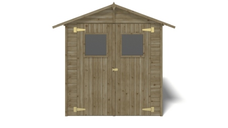 Abri de jardin en bois 3.46 m2 - 1.9x1.82 m - traité - Couleur: vert