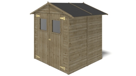 Abri de jardin en bois 3.46 m2 - 1.9x1.82 m - traité - Couleur: vert