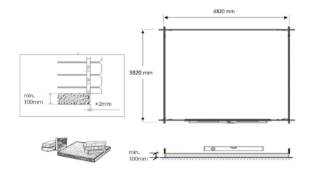 Abri de jardin en bois - 20m2 - 5x4m - Traité - Ep. 28mm - Couleur: marron