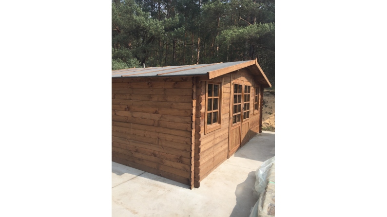 Abri de jardin en bois - 20m2 - 5x4m - Traité - Ep. 28mm - Couleur: marron