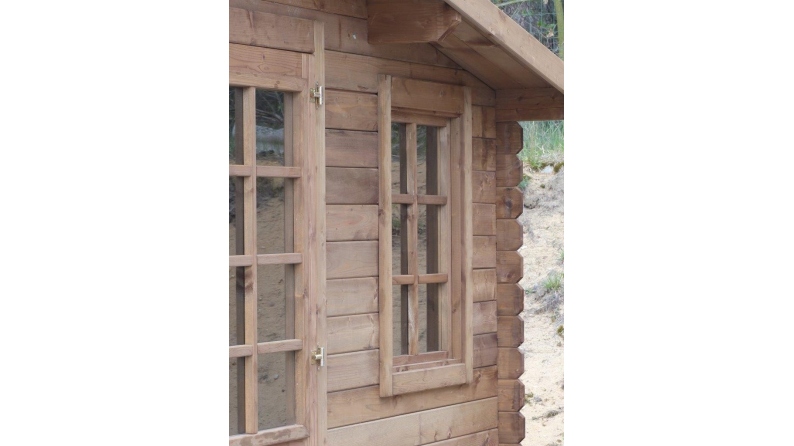 Abri de jardin en bois - 20m2 - 5x4m - Traité - Ep. 28mm - Couleur: marron