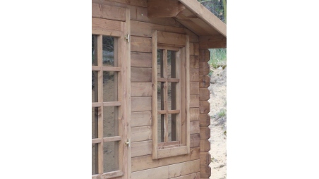 Abri de jardin en bois - 20m2 - 5x4m - Traité - Ep. 28mm - Couleur: marron