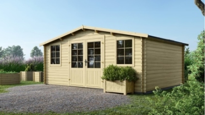 Abri de jardin en bois - 20m2 - 5x4m - Ep. 28mm - Couleur: naturel