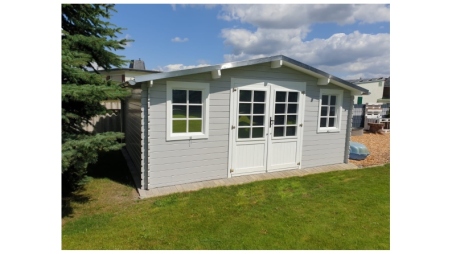 Abri de jardin en bois - 20m2 - 5x4m - Ep. 28mm - Couleur: naturel