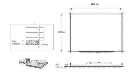 Abri de jardin en bois - 16m2 - 4x4m - Ep. 40mm - Couleur: naturel