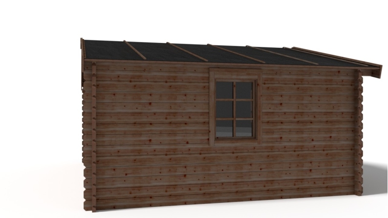 Abri de jardin en bois - 20m2 - 5x4m - Traité - Ep. 45mm - Couleur: marron
