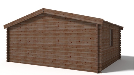 Abri de jardin en bois - 20m2 - 5x4m - Traité - Ep. 45mm - Couleur: marron