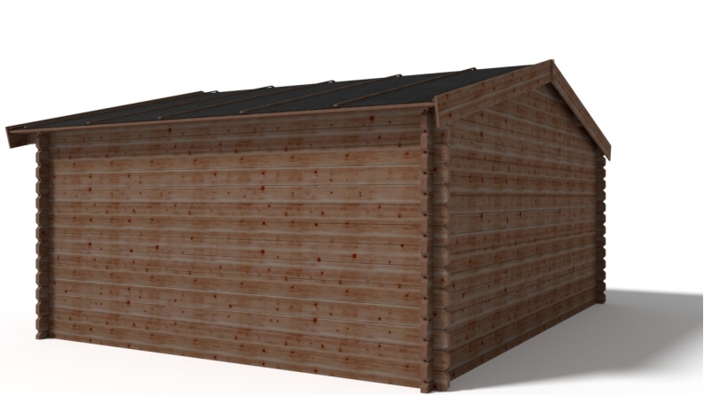 Abri de jardin en bois - 20m2 - 5x4m - Traité - Ep. 45mm - Couleur: marron
