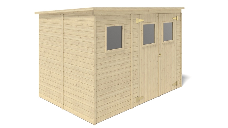 Abri de jardin en bois 4.86 m2 - 2.7x1.8 m - Couleur: naturel