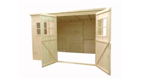 Abri de jardin en bois 4.86 m2 - 2.7x1.8 m - Couleur: naturel