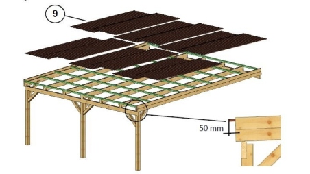 Carport, abri de voiture  5.8x5.06 m - 29 m2 - couverture PVC 