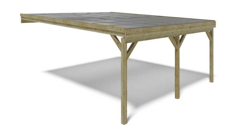 Carport, abri de voiture  5.8x5.06 m - 29 m2 - couverture PVC 