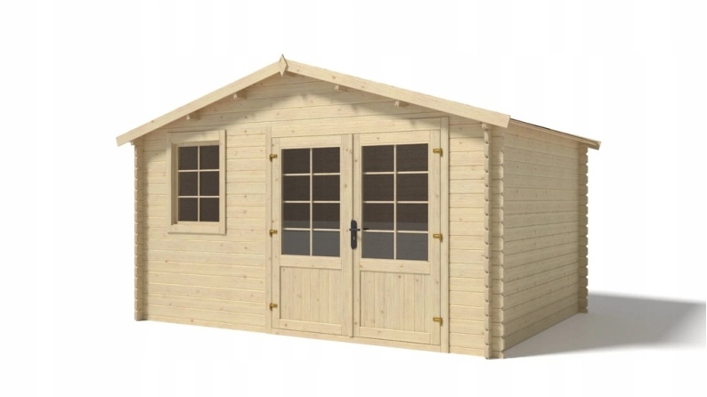 Abri de jardin en bois - 11.7m2 - 3.9x3m - Ep. 34mm - Couleur: naturel