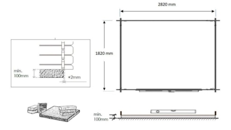 Abri de jardin en bois - 6m2 - 3x2m - Ep. 28mm - Couleur: naturel