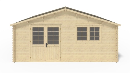 Abri de jardin en bois - 36m2 - 6x6m - Ep. 40mm - Couleur: naturel