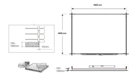 Abri de jardin en bois - 25m2 - 5x5m - Ep. 40mm - Couleur: naturel