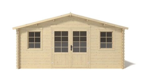 Abri de jardin en bois - 25m2 - 5x5m - Ep. 40mm - Couleur: naturel