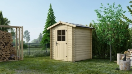Abri de jardin en bois - 3.61m2 - 1.9x1.9m - Ep. 28mm - Couleur: naturel