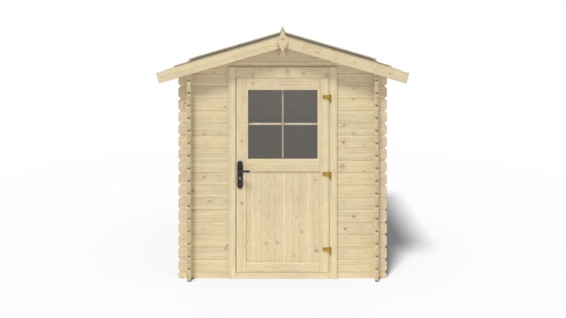 Abri de jardin en bois - 3.61m2 - 1.9x1.9m - Ep. 28mm - Couleur: naturel