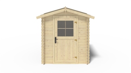 Abri de jardin en bois - 3.61m2 - 1.9x1.9m - Ep. 28mm - Couleur: naturel