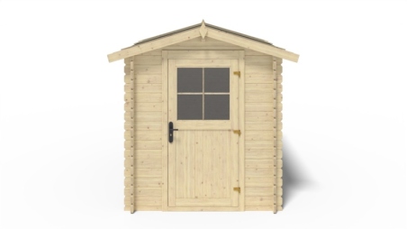Abri de jardin en bois - 4.75m2 - 1.9x2.5m - Ep. 28mm - Couleur: naturel