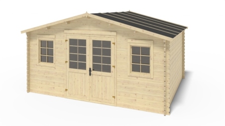 Abri de jardin en bois - 20m2 - 5x4m - Ep. 40mm - Couleur: naturel