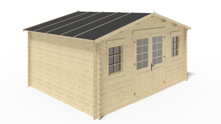 Abri de jardin en bois - 20m2 - 5x4m - Ep. 40mm - Couleur: naturel