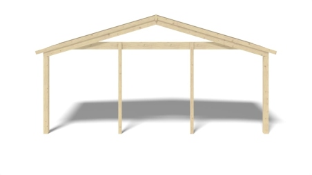 Avant-toit en bois 6x2m pour le chalet de jardin 6m, couleur naturel