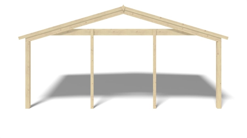 Avant-toit en bois 6x3m pour le chalet de jardin 6m, couleur naturel