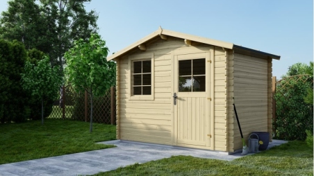 Abri de jardin en bois - 6m2 - 3x2m - Ep. 28mm - Couleur: naturel
