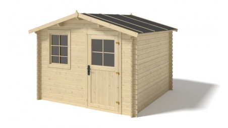 Abri de jardin en bois - 7.5m2 - 3x2.5m - Ep. 28mm - Couleur: naturel