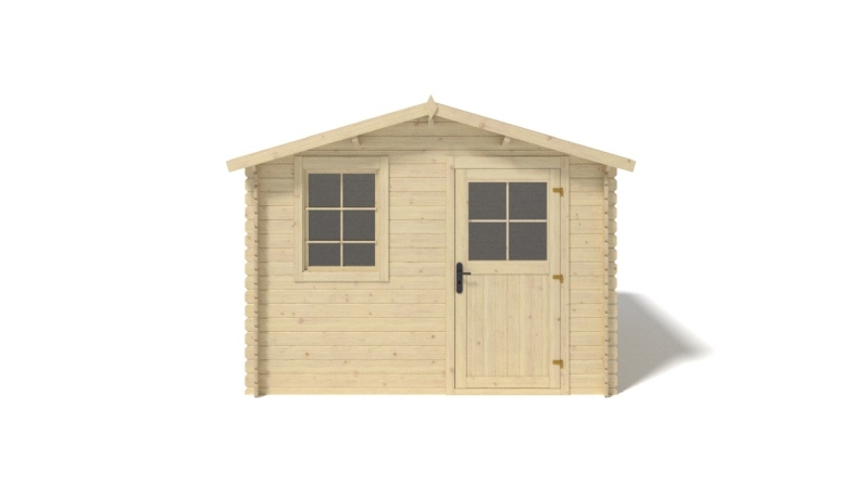 Abri de jardin en bois - 7.5m2 - 3x2.5m - Ep. 28mm - Couleur: naturel